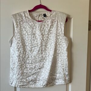 SHEIN White Sleeveless Jacquard Shell Top
